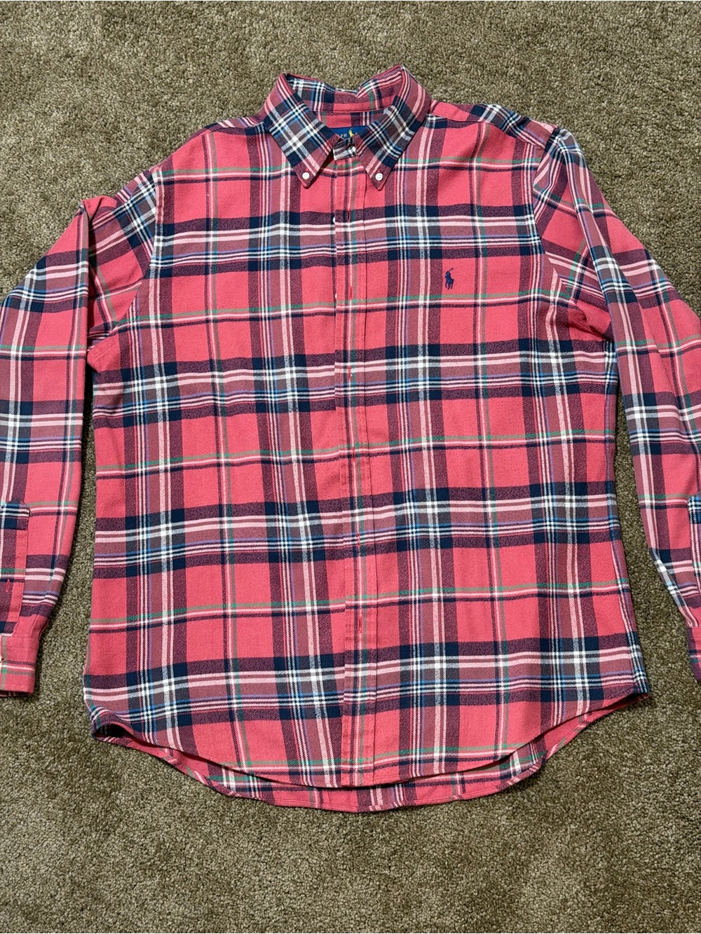Ralph Lauren Red & Navy Plaid Button-Down Shirt